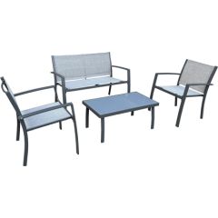 Dārza mēbeļu komplekts CYPRESS galds, sols un 2 krēsli