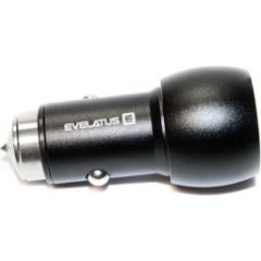 Evelatus -  Car Charger EC7DC01 BLACK 3.1A 2USB port with stainless steel escape tool Black
