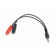 Adapteris 3.5MM 4-PIN TO/3.5MM S+MIC CCA-417W 20cm, black Dažādi vadi
