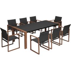 Dārza mēbeļu komplekts DUISBURG galds un 8 krēsli