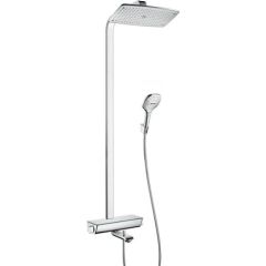 Hansgrohe dušas sistēma ar vannas termostatu Raindance Select E 360 1jet/Raindance Select E 120 3jet, balts/hr