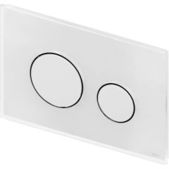 taustiņš TECEloop duo, 220x150 mm, balta stikla plāksne/baltas pogas