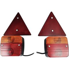 Signālidikatoru komplekts, 2 lukturi + 2 trijstūri, 7m plakanais kabelis un 2,5m spirāl kabelis, JBM Citi auto piederumi