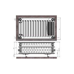 Termolux Радиатор 33x600x1800 боковое подкл., с крепл.,