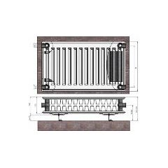 Radiators 22x400x400 sānu piesl. Termolux