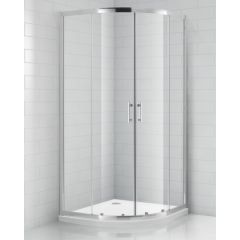 dušas stūris OBR2, 800x800 mm, h=1850, r=550, briliants/caurspīdīgs stikls