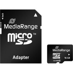 MEMORY MICRO SDHC 16GB C10/W/ADAPTER MR958 MEDIARANGE