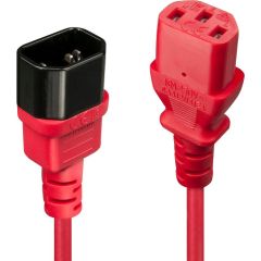 CABLE POWER IEC EXTENSION 0.5M/RED 30476 LINDY Сетевые кабели, провода