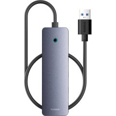 Hub 4in1 Baseus UltraJoy Lite 50cm USB-A to 4x USB 3.0 + USB-C 5V (grey)