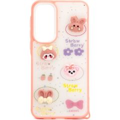 iLike Samsung  Galaxy A55 EPOXY CARTOON COVER White Pink Neoriģinālie Maciņi