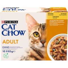 PURINA Cat Chow Chicken, Zucchini - wet cat food - 10x85 g Kaķu konservi