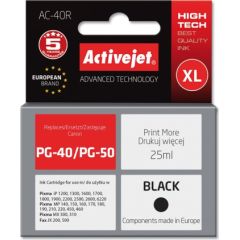 Activejet AC-40R ink (replacement for Canon PG-40/PG-50; Premium; 25 ml; black) Tintes printeru izejmateriāli