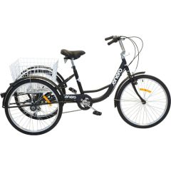 Enero Rower 3-kołowy 24" rehabilitacyjny 6-biegowy czarny