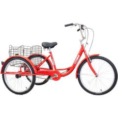 Enero Rower 3-kołowy 24" rehabilitacyjny 1-biegowy czerwony