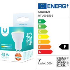 Светодиодная лампа Forever Light GU10 7W 230V 3000K 560lm 38°