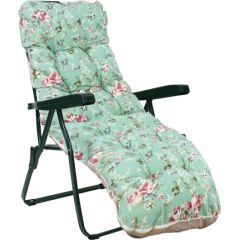 Deck chair BADEN-BADEN light green rosy pad