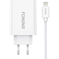 Fast charger Foneng 1x USB EU43 + USB Lightning cable