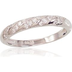 Серебряное кольцо #2101545(PRh-Gr)_CZ, Серебро 925°, родий (покрытие), Цирконы, Размер: 16.5, 1.8 гр.