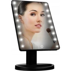 iWear L16 Make Up Galda spogulis ar LED gaismu & 360 grādu rotāciju 22x16cm 4x AA Melns