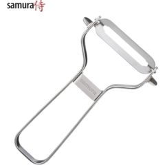Samura Острая и Удобная Овощечистка с прямым лезвием 61mm  из японского металла Серебристый
