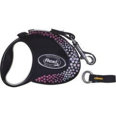 FLEXI Glam Composition with Swarovski crystals S - Dog Retractable lead - 3 m - black Citas preces