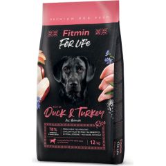 FITMIN Dog For Life Duck & Turkey - dry dog food - 12 kg