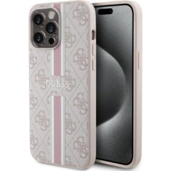 Guess Apple  iPhone 15 Pro Max Case Cover 4G Printed Stripes Pink