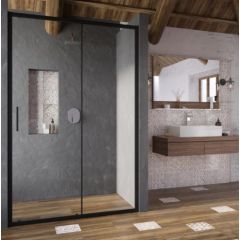Ravak dušas durvis BLSDP2, 1200 mm, h=1950, melns/caurspīdīgs stikls