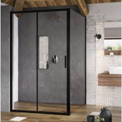Ravak dušas siena BLSPS, 900 mm, h=1950, melns/caurspīdīgs stikls