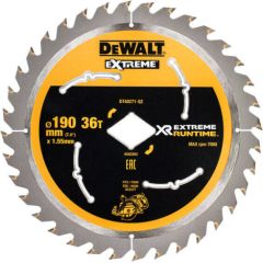 Griešanas disks kokam DeWalt DT40271-QZ; 190 mm; Z36