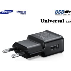 Samsung ETA-U90EBE Universāls Lādētājs USB 2A telefoniem un planšetdatoreim Melns (OEM)