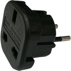 CP UK2 Strāvas ligzdas pāreja - no UK 3pin uz Euro Ligzdu - UK uz EU adapteris Melna (OEM) Telefonu lādētāji 220v