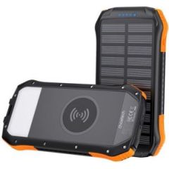Choetech   Solar powerbank with inductive charging 10000mAh Qi 5W orange (B659) Black