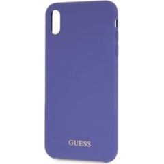Guess Apple  iPhone XR Silicone Cover Gold Logo Purple