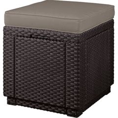 Keter Садовый стул / ящик для хранения Cube с подушкой / коричневый
