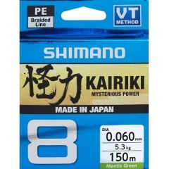 Pīta aukla Shimano Kairiki 8 150m, zaļa, 0.10mm/6.5kg