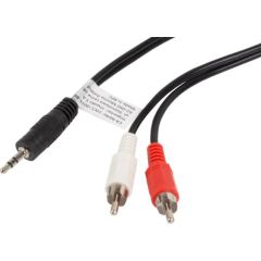 LANBERG STEREO CABLE MINIJACK(M)->2X CHINCH 1.5M CA-MJRC-10CC-0015-BK Dažādi vadi