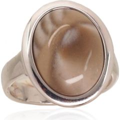 Серебряное кольцо #2101728(PRh-Gr)_FT, Серебро 925°, родий (покрытие), Полосатый флинт, Размер: 18.5, 5.7 гр.