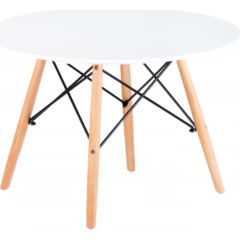 Modernhome Moderns skandināvu kafijas galdiņš ar baltu virsmu 60cm