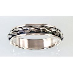 Серебряное обручальное кольцо #2100535(POx-Bk), Серебро 925°, оксид (покрытие), Размер: 17, 4.2 гр.