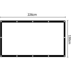 Maclean MC-981 Projection Screen, 100", 220x124cm, 25mm 16:9 Border, Tension Hooks, White