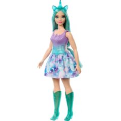 Lalka Barbie Mattel Jednorożec Lalka Fioletowo-turkusowy strój HRR15 Lelles