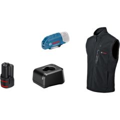 Bosch Heat+Jacket GHV 12+18V kit size 3XL, work clothing (black, incl. charger GAL 12V-20 Professional, 1x battery GBA 12V 2.0Ah)