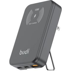 Wireless charger 2xUSB-C/30W 1xUSB-A/18W Budi, Magsafe 15W