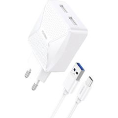 Charger Foneng EU35 2x USB-A with Micro USB cable 2.4A