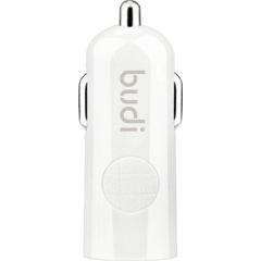 LED car charger Budi 1xUSB-A, 2.4A (white)