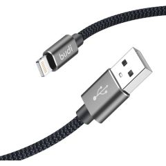 USB-A to Lightning Cable Budi 206L/2M 2.4A 2M (black)