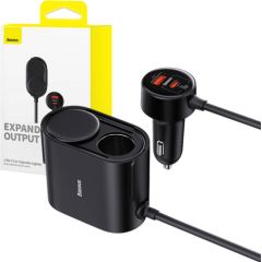 High Efficiency Pro 1-for-2 Car Cigarette Lighter Baseus 30W (Black) Jaunumi - Audio-Video
