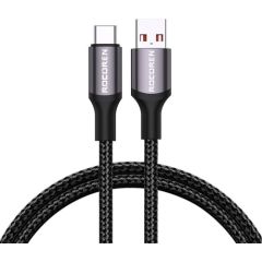 Fast Charging cable Rocoren USB-A to USB-C Retro Series 1m 3A (grey)