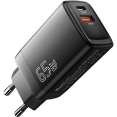 Wall Charger USB-C+USB-A 65W Essager GaN (black)